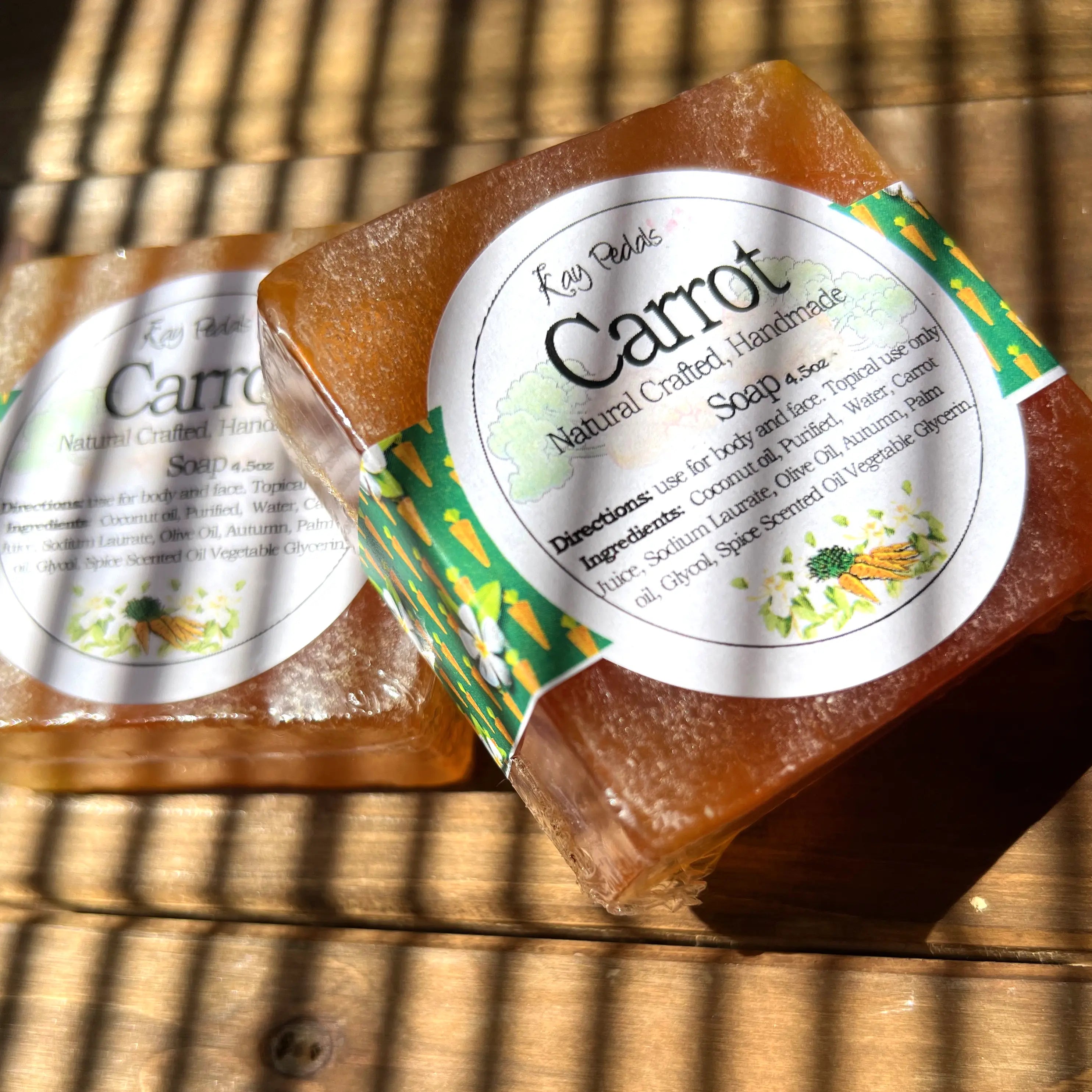 Carrot Soap Bundle Two 4.5 Ounces Bars With Pouch For Skin - Rosetta Creative Boutique